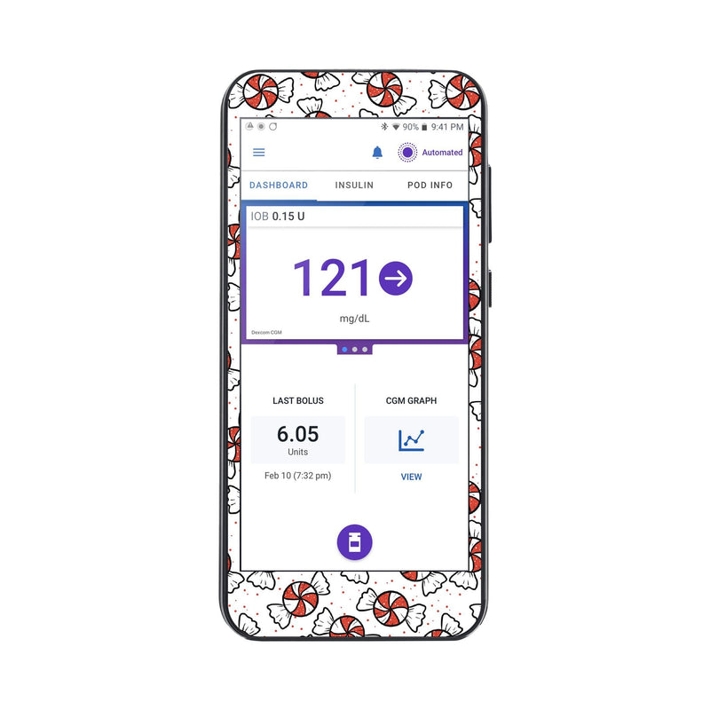 Peelz Peppermints Sticker for Omnipod® 5 Controller – Pump Peelz Peelz/Stickers White Smoke