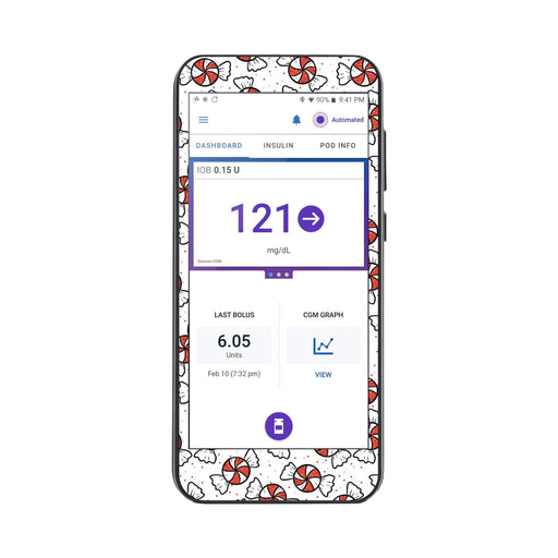 Peelz Peppermints Sticker for Omnipod® 5 Controller – Pump Peelz Peelz/Stickers White Smoke