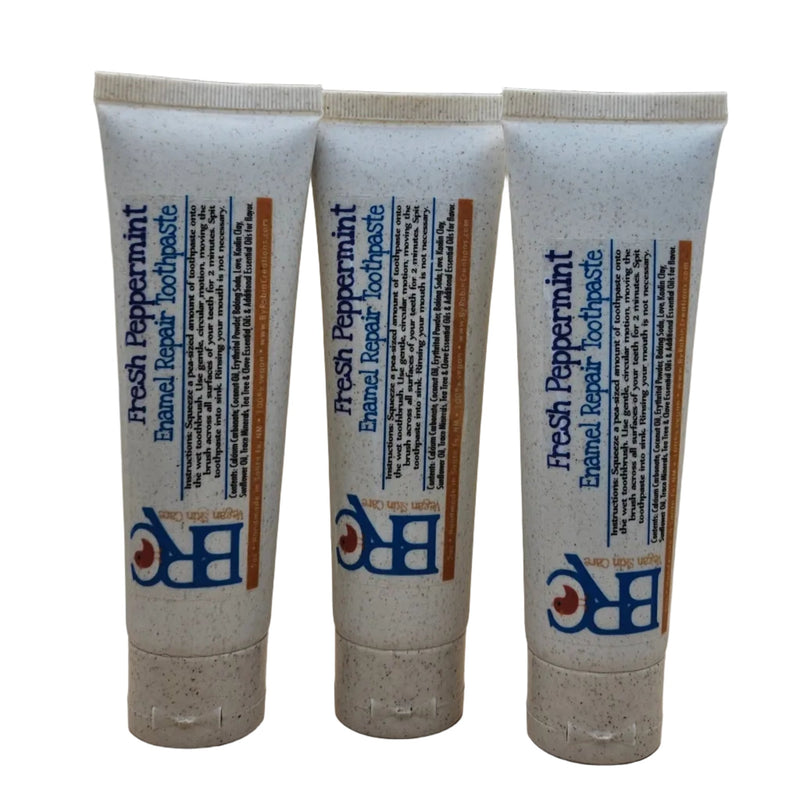 By Robin Creations Enamel Repair Remineralizing Toothpaste Toothpaste White Smoke 3 Tubes / Fresh Peppermint