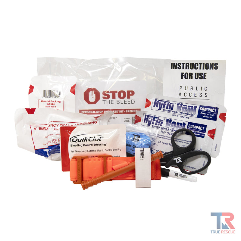 True Rescue Personal STB Kit Bleeding Control Kit White Smoke Standard / C-A-T® Gen 7 Tourniquet (Orange),Standard / C-A-T® Gen 7 Tourniquet (Black),Standard / SAM XT-700 Tourniquet (Orange),Standard / SAM XT-700 Tourniquet (Black),Intermediate / C-A-T® Gen 7 Tourniquet (Orange),Intermediate / C-A-T® Gen 7 Tournique