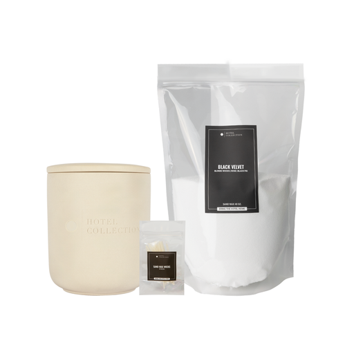 Aroma360 Petite Ceramic Sand Wax Set Ceramic Sand Wax Candle White Smoke Black Velvet / Bone,Dream On / Bone,My Way / Bone
