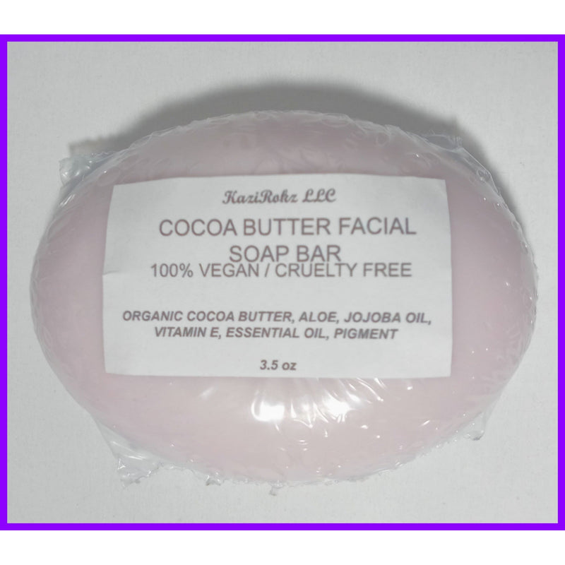 KaziRokz Cocoa Butter Facial Soap Bar (100% Vegan / Cruelty Free) Gray