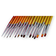 Red Iguana LLC Set of 16 Brushes Nail Art Brush White Smoke