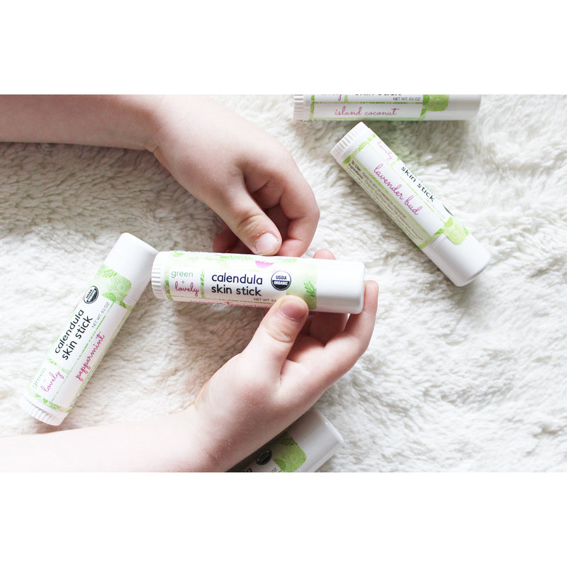 Green + Lovely Lavender Bud Skin Stick - Organic Lotion Stick - Travel Size Light Gray