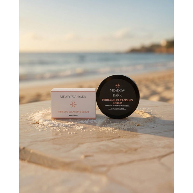 Meadow and Bark Hibiscus Facial Cleansing Scrub Skincare Rosy Brown