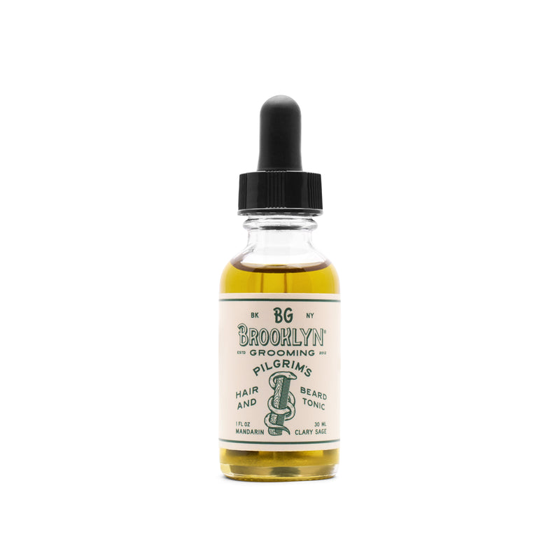 Brooklyn Grooming Pilgrim's® Classic Hair and Beard Tonic 1oz. Hair Tonic Dark Slate Gray .5 OZ. (TRAVEL),1 OZ. (FULL)