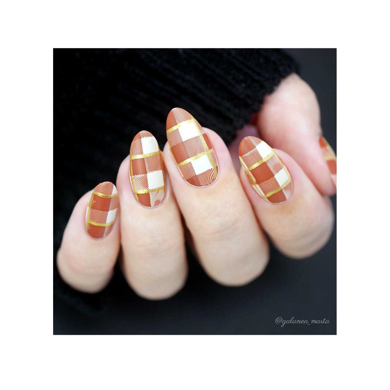 UberChic Beauty Pretty In Plaid-03 Stamping Plate Tan
