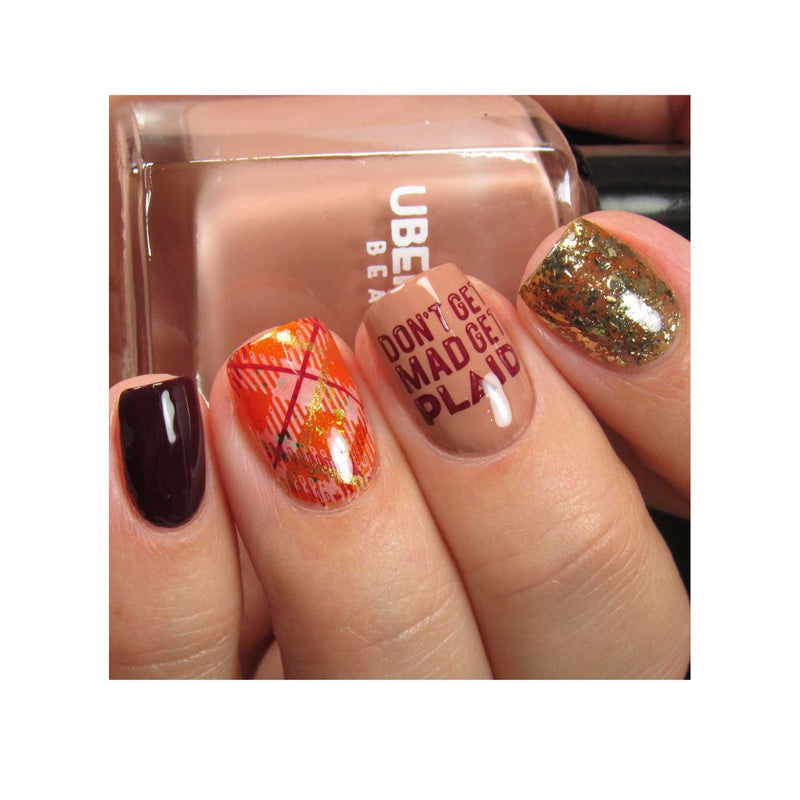 UberChic Beauty Pretty In Plaid-03 Stamping Plate Rosy Brown