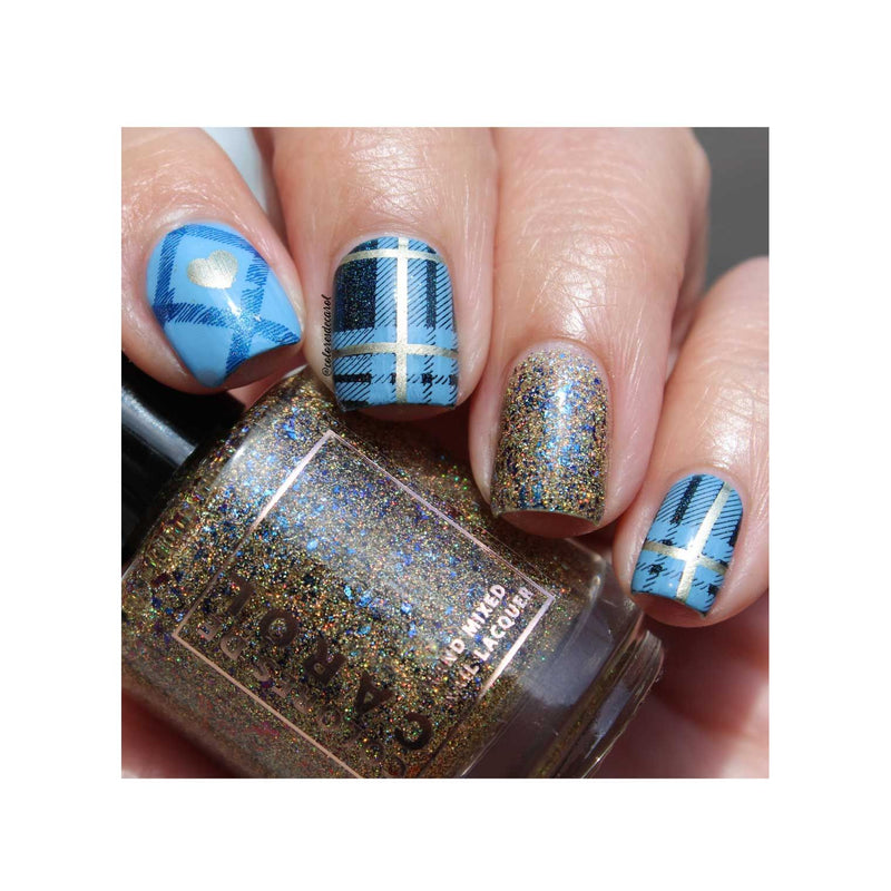 UberChic Beauty Pretty In Plaid-03 Stamping Plate Dark Slate Gray