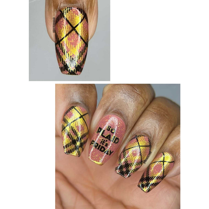 UberChic Beauty Pretty In Plaid-03 Stamping Plate Rosy Brown