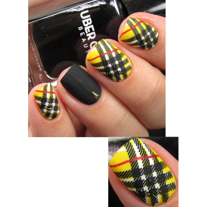 UberChic Beauty Pretty In Plaid-03 Stamping Plate Rosy Brown