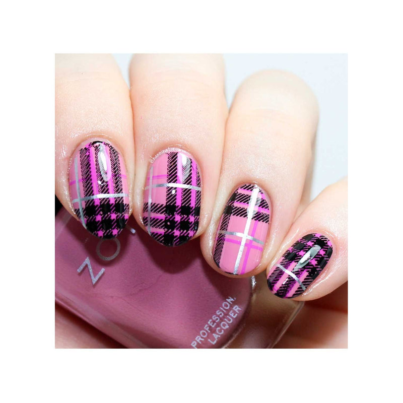UberChic Beauty Pretty In Plaid-03 Stamping Plate Antique White