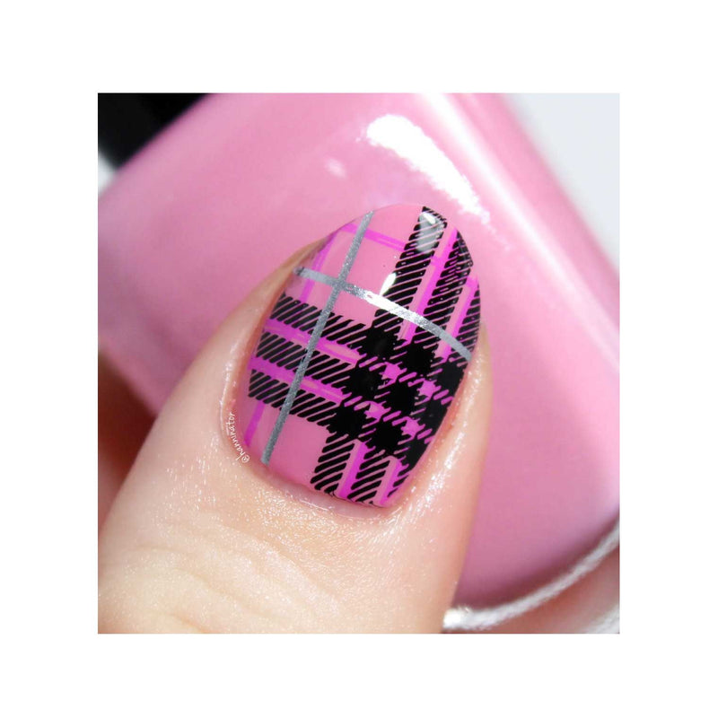 UberChic Beauty Pretty In Plaid-03 Stamping Plate Rosy Brown