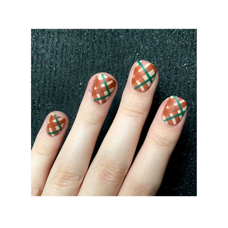 UberChic Beauty Pretty In Plaid-03 Stamping Plate Tan