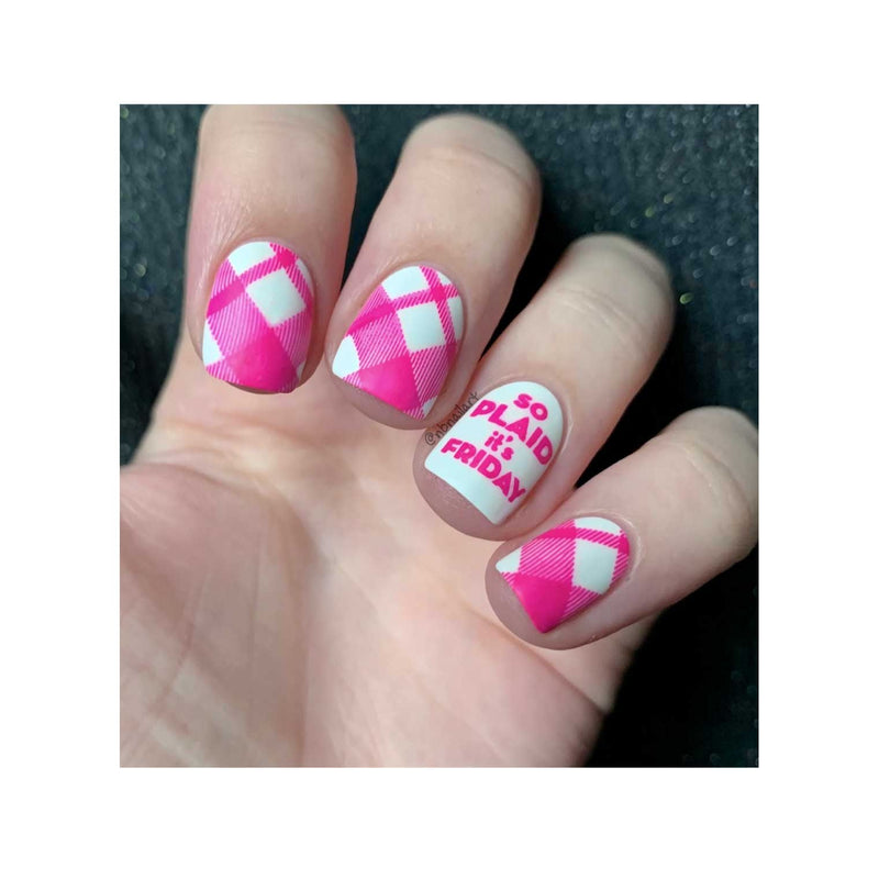 UberChic Beauty Pretty In Plaid-03 Stamping Plate Rosy Brown