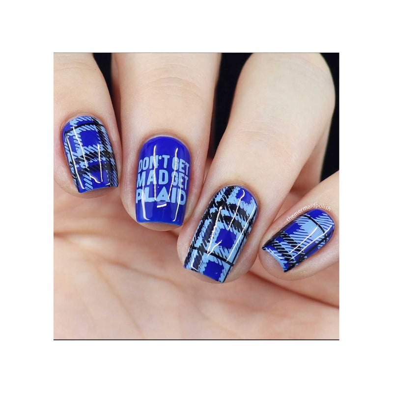 UberChic Beauty Pretty In Plaid-03 Stamping Plate Gray
