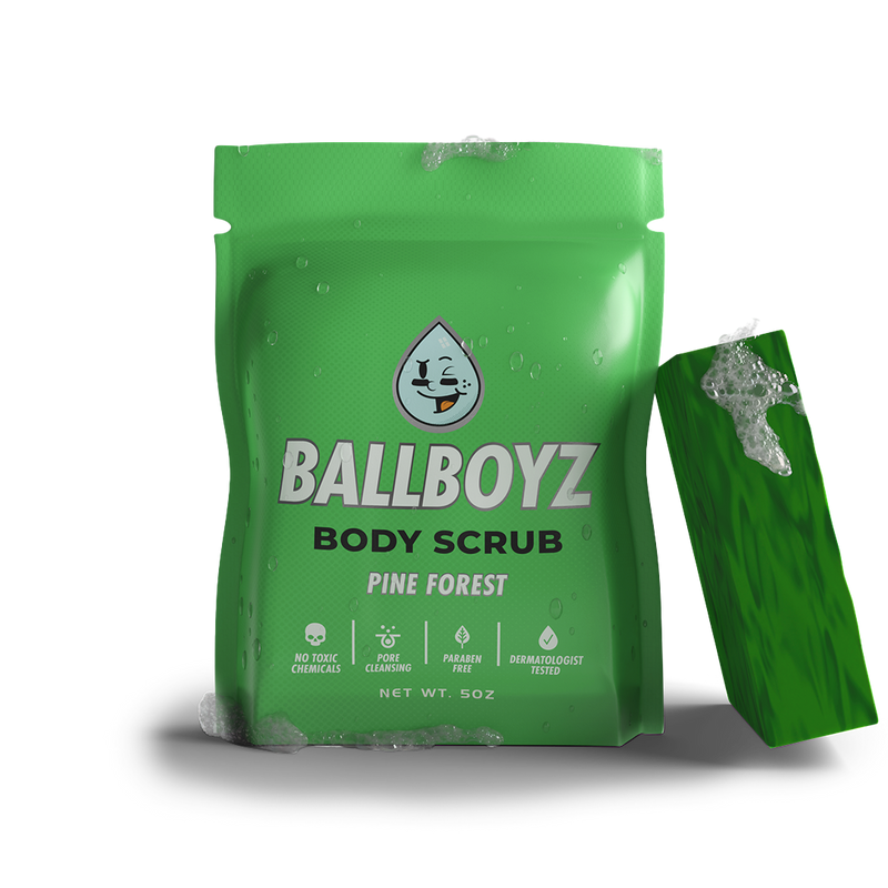 BALLBOYZ Pine Forest Body Scrub (Light Acne) Black