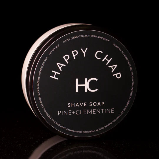 Happy Chap Happy Chap Pine + Clementine Shaving Collection Shaving Set Black Shaving Soap 4 oz