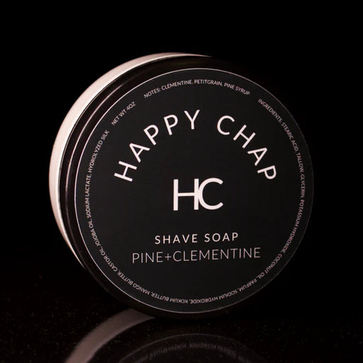Happy Chap Happy Chap Pine + Clementine Shaving Collection Shaving Set Black Shaving Soap 4 oz