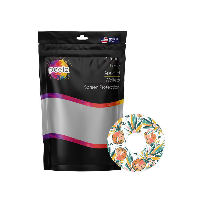 Peelz Pineapple Paradise Patch Tape Designed for the FreeStyle Libre 3 Plus & Lingo Patch Medical Tape White Smoke 12-Pack (Set of 12 Patches),4-Pack (Set of 4 Patches)