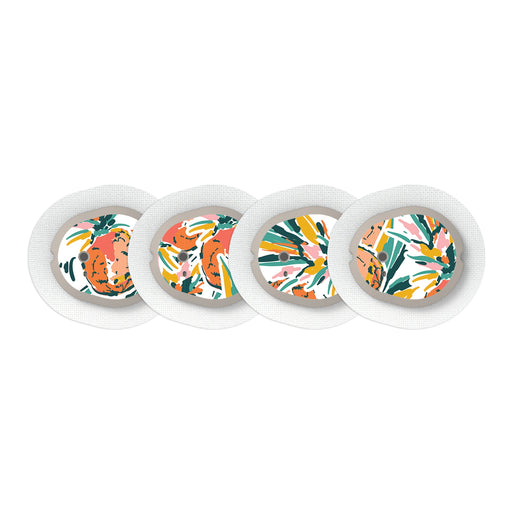 Peelz Pineapple Paradise Sticker Designed for the DEXCOM G7 and Stelo Transmitter Peelz/Stickers White Smoke 4-pack (Set of 4 Stickers)