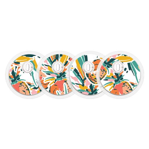 Peelz Pineapple Paradise Sticker Designed for the FreeStyle Libre 3 Plus & Lingo  Sensor Peelz/Stickers White Smoke 4-pack (Set of 4 Stickers)