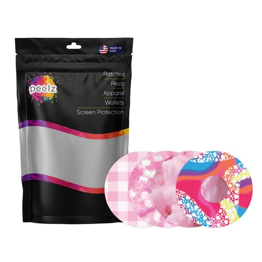 Peelz Pink Dream Variety Patch Tape Designed for the FreeStyle Libre 3 Plus & Lingo Patch Medical Tape White Smoke 12-Pack (Set of 12 Patches),4-Pack (Set of 4 Patches)