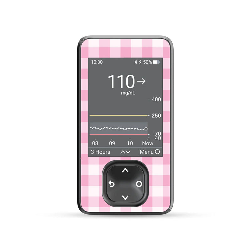 Peelz Pink Plaid DEXCOM G7 and Stelo and G6 Receiver Sticker Peelz/Stickers Dim Gray