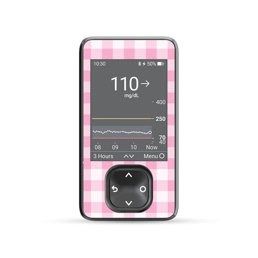 Peelz Pink Plaid DEXCOM G7 and Stelo and G6 Receiver Sticker Peelz/Stickers Dim Gray