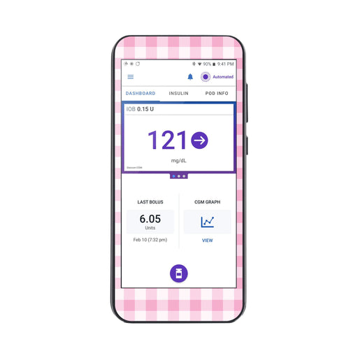 Peelz Pink Plaid Sticker for Omnipod® 5 Controller – Pump Peelz Peelz/Stickers White Smoke
