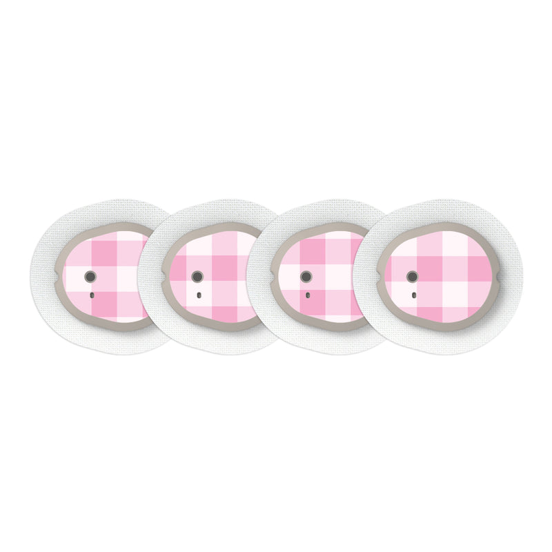 Peelz Pink Plaid Sticker Designed for the DEXCOM G7 and Stelo Transmitter Peelz/Stickers White Smoke 4-pack (Set of 4 Stickers)