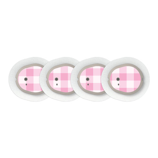 Peelz Pink Plaid Sticker Designed for the DEXCOM G7 and Stelo Transmitter Peelz/Stickers White Smoke 4-pack (Set of 4 Stickers)