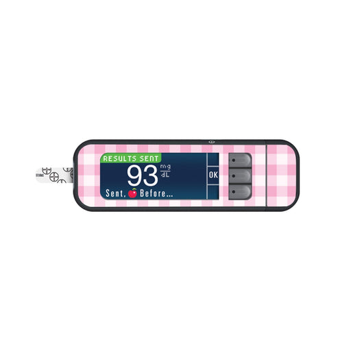 Peelz Pink Plaid Sticker for Bayer Contour Next Glucometer Peelz/Stickers White Smoke