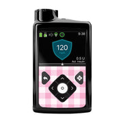 Peelz Pink Plaid Sticker for Medtronic MiniMed 770G & 780G Peelz/Stickers Black Whole System Peelz (front back + clip),Front Peelz