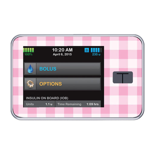 Peelz Pink Plaid Sticker for Tandem t:slim Peelz/Stickers Misty Rose