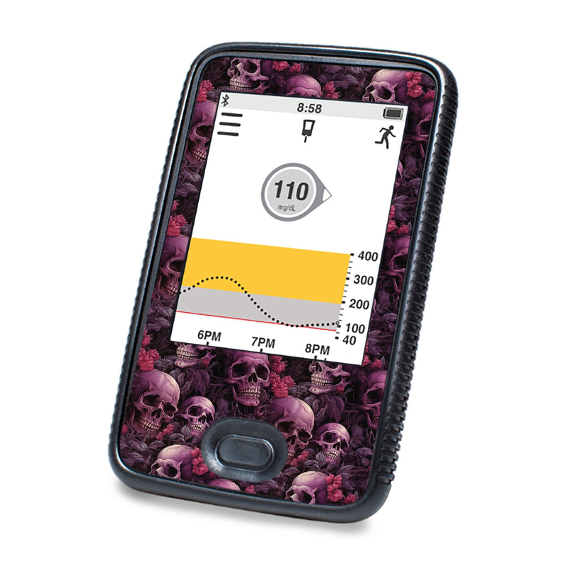 Peelz Pink Skulls DEXCOM G6 Touchscreen Receiver Peelz/Stickers White Smoke