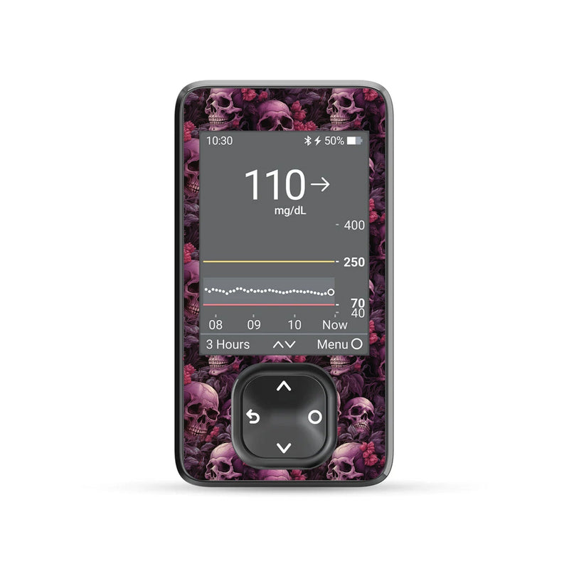Peelz Pink Skulls DEXCOM G7 and Stelo and G6 Touchscreen Receiver Sticker Peelz/Stickers Dim Gray