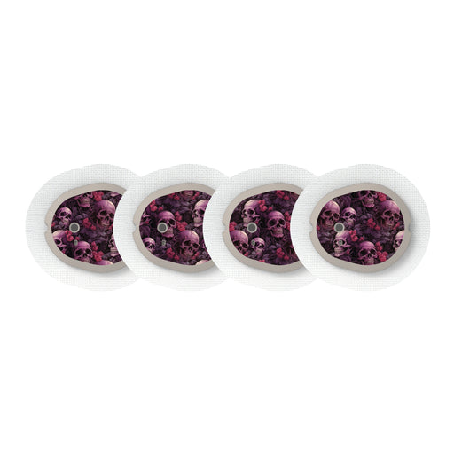 Peelz Pink Skulls Designed for the DEXCOM G7 and Stelo Transmitter Peelz/Stickers White Smoke 4-pack (Set of 4 Stickers)
