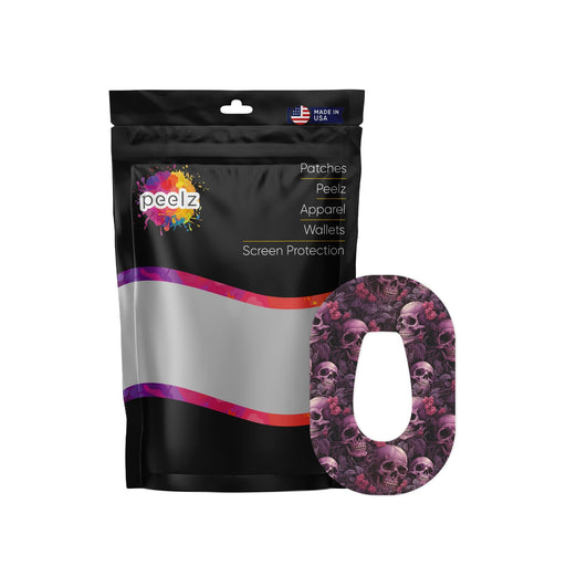 Peelz Pink Skulls Dexcom G6 Patch Tape - Pump Peelz Patch Medical Tape White Smoke 12-Pack (Set of 12 Patches),4-Pack (Set of 4 Patches)