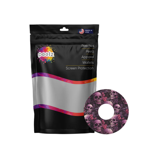Peelz Pink Skulls Patch Tape Designed for the FreeStyle Libre 3 Plus & Lingo Patch Medical Tape White Smoke 12-Pack (Set of 12 Patches),4-Pack (Set of 4 Patches)