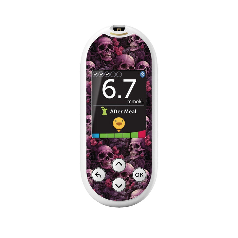 Peelz Pink Skulls for OneTouch Verio Reflect Glucometer Peelz/Stickers White Smoke