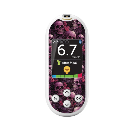 Peelz Pink Skulls for OneTouch Verio Reflect Glucometer Peelz/Stickers White Smoke