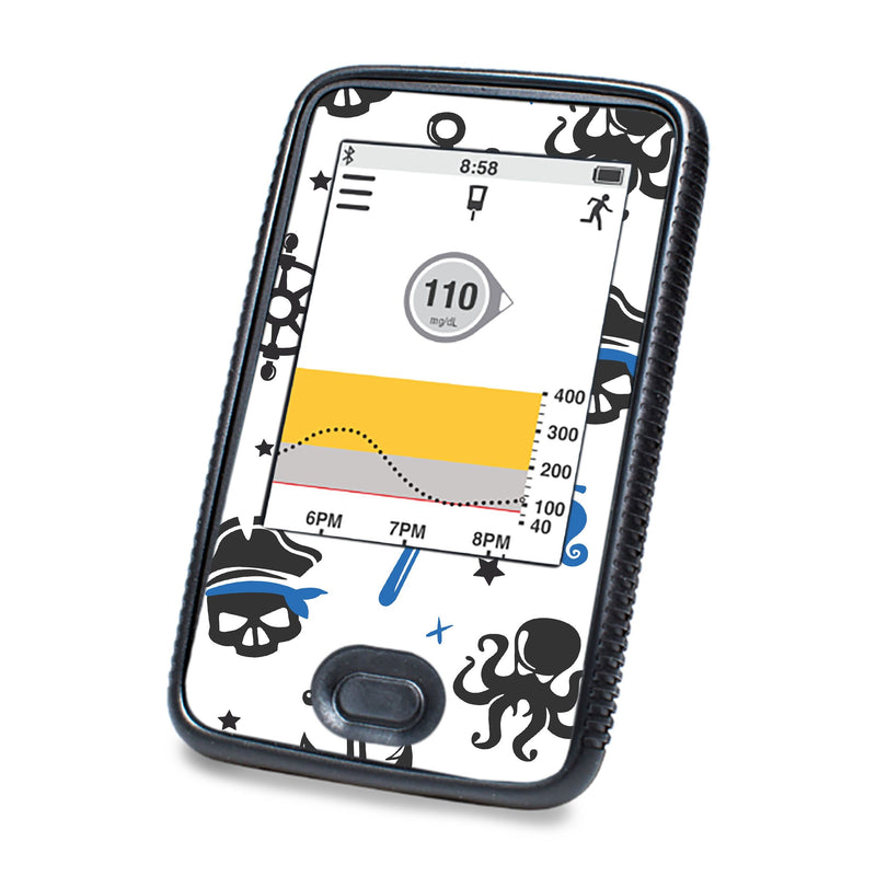 Peelz Pirates DEXCOM G6 Touchscreen Receiver Peelz/Stickers White Smoke