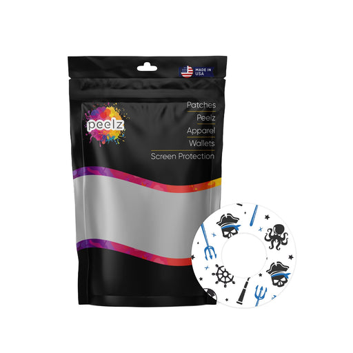 Peelz Pirates Patch  Tape Designed for the FreeStyle Libre 2 Patch Medical Tape White Smoke 12-Pack Libre 2 (Set of 12 Patches),4-Pack Libre 2 (Set of 4 Patches)