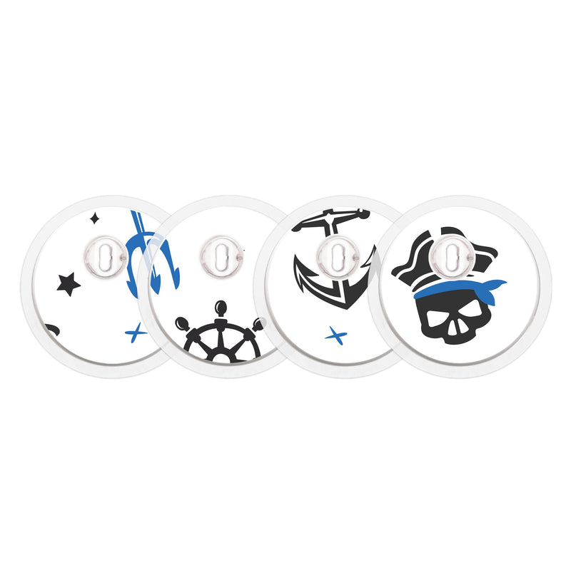 Peelz Pirates Sticker Designed for the FreeStyle Libre 3 Plus & Lingo  Sensor Peelz/Stickers White Smoke 4-pack (Set of 4 Stickers)