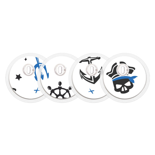 Peelz Pirates Sticker Designed for the FreeStyle Libre 3 Plus & Lingo  Sensor Peelz/Stickers White Smoke 4-pack (Set of 4 Stickers)