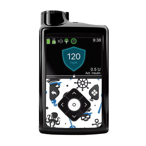 Peelz Pirates Sticker for Medtronic MiniMed 770G & 780G Peelz/Stickers Black Whole System Peelz (front back + clip),Front Peelz