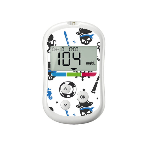 Peelz Pirates for OneTouch Verio Flex Glucometer Peelz/Stickers White Smoke