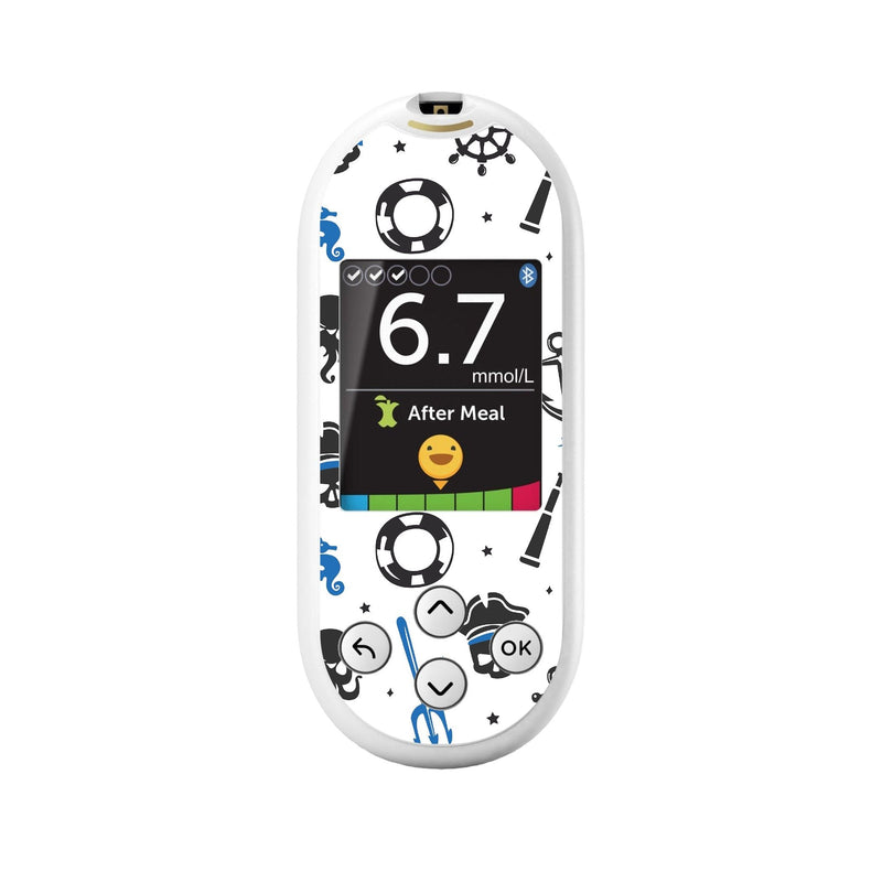 Peelz Pirates for OneTouch Verio Reflect Glucometer Peelz/Stickers White Smoke