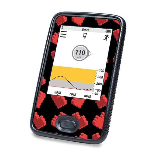 Peelz Pixel Hearts DEXCOM G6 Touchscreen Receiver Peelz/Stickers White Smoke